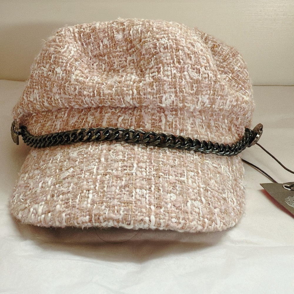 Vince Camuto Chain Strap Conducter Cap in Pale Pink - Picture 3 of 7
